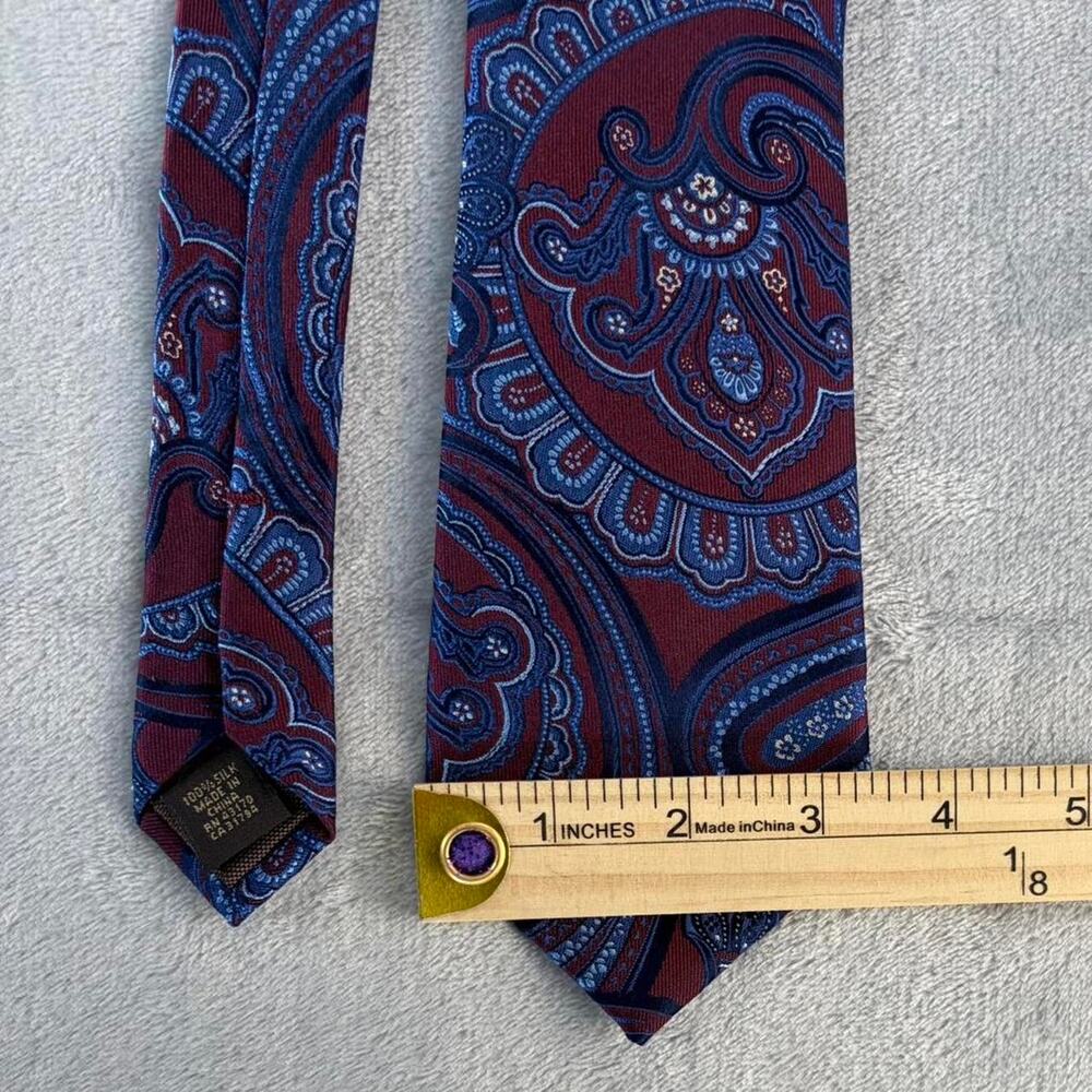 Tasso Elba 100%  Silk Paisley Tie - Picture 3 of 5